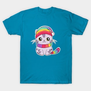 Purple Rainbow Kitty T-Shirt